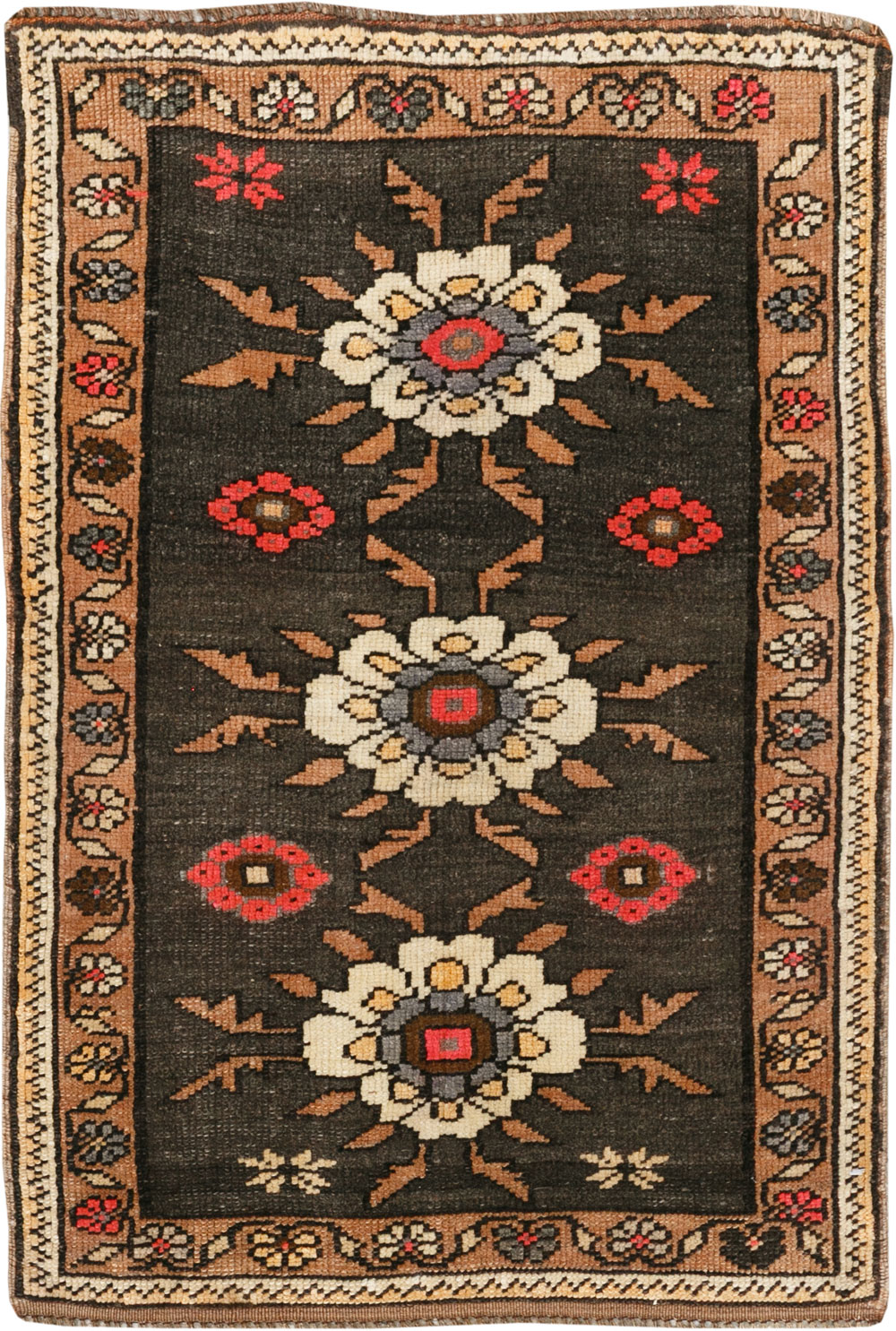 Vintage Turkish Anatolian Throw Rug  (Pair: 1 of 2), No.33458 - Gss