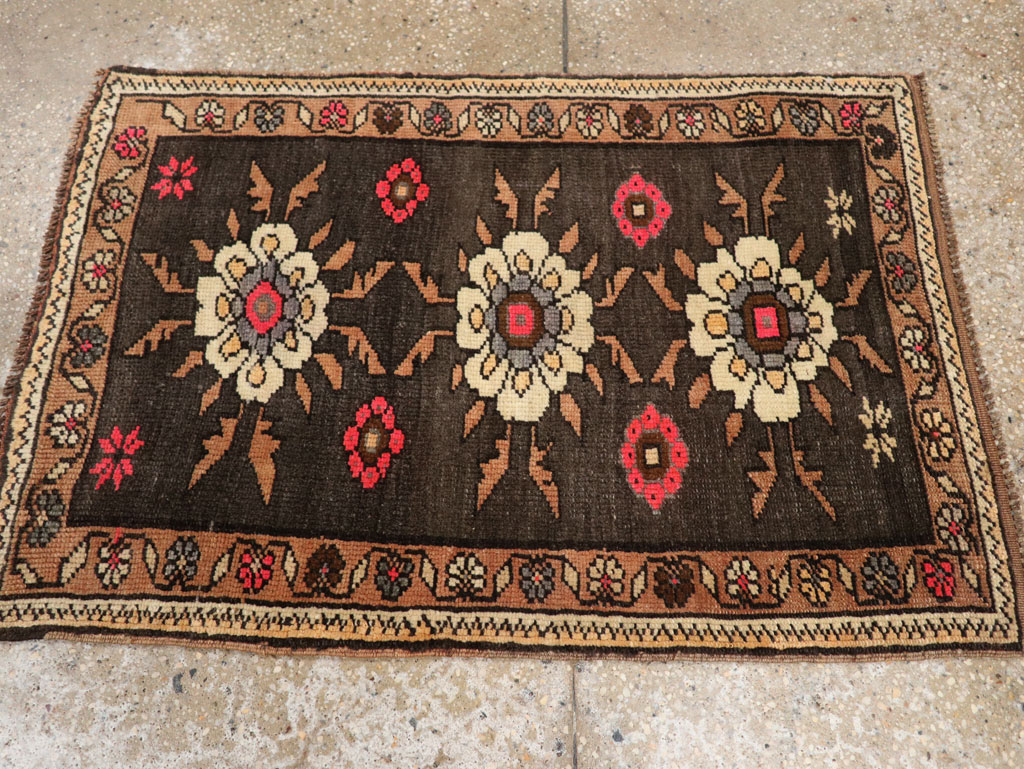 Vintage Turkish Anatolian Throw Rug  (Pair: 1 of 2), No.33458 - Gss