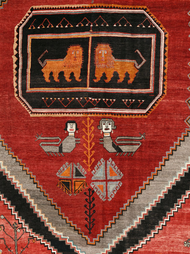 Vintage Turkish Anatolian Pictorial Room Size Carpet, No.33460 - Gss