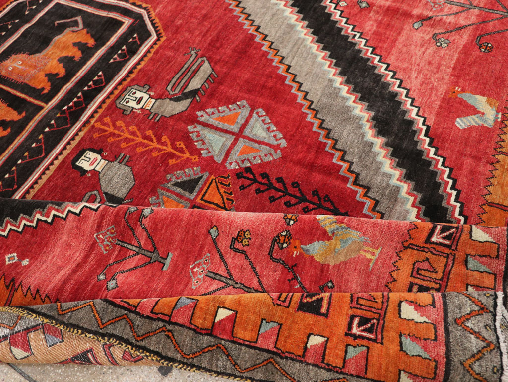 Vintage Turkish Anatolian Pictorial Room Size Carpet, No.33460 - Gss