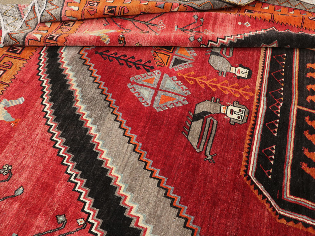 Vintage Turkish Anatolian Pictorial Room Size Carpet, No.33460 - Gss