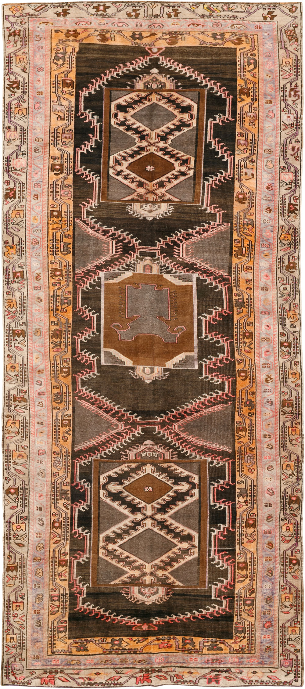 Vintage Turkish Anatolian Wide Gallery Runner, No.33463 - Gss