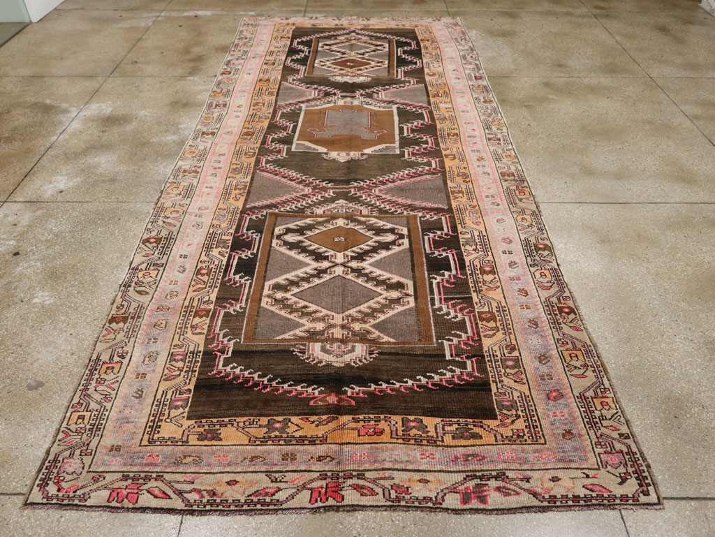 Vintage Turkish Anatolian Wide Gallery Runner, No.33463 - Gss