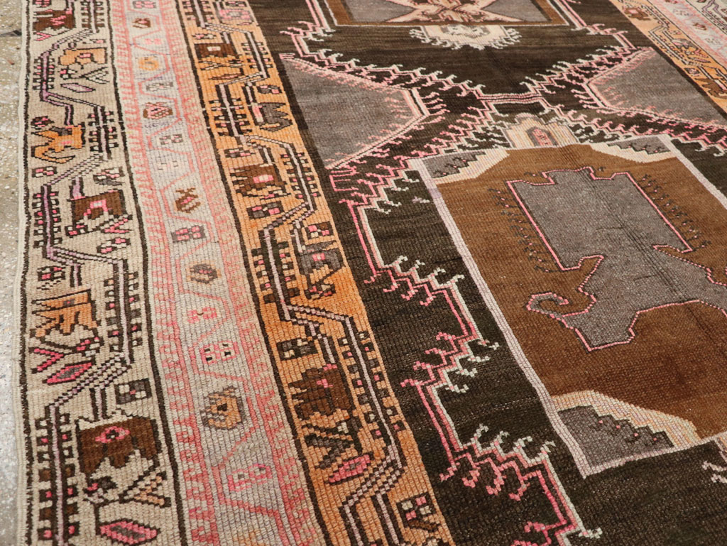 Vintage Turkish Anatolian Wide Gallery Runner, No.33463 - Gss