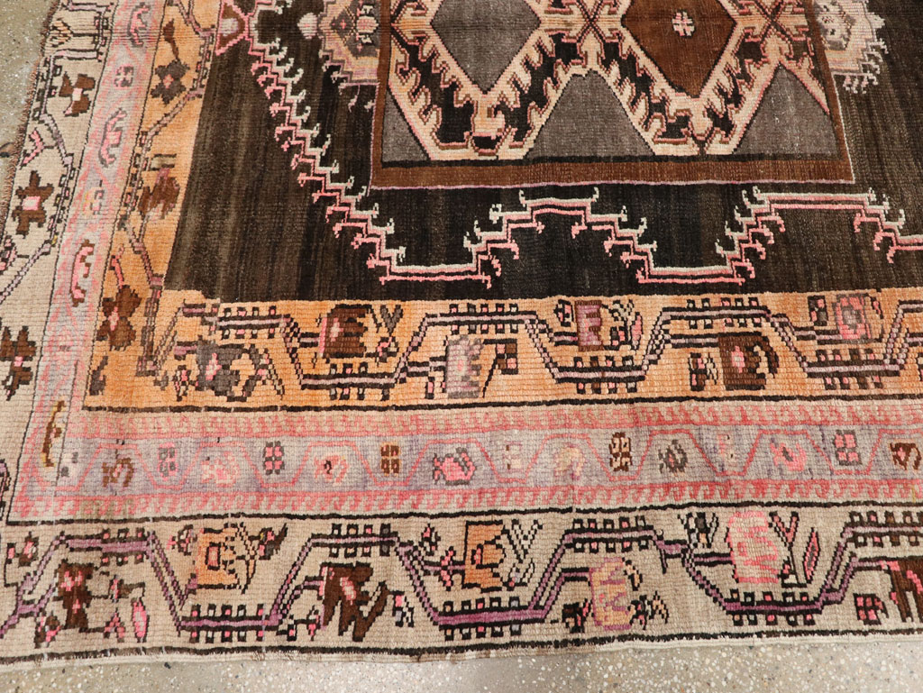 Vintage Turkish Anatolian Wide Gallery Runner, No.33463 - Gss