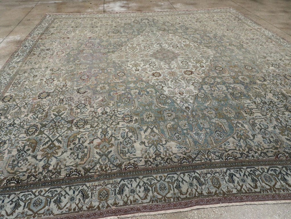Antique Persian Bibikabad Large Square Room Size Carpet, No.33478 - Gss