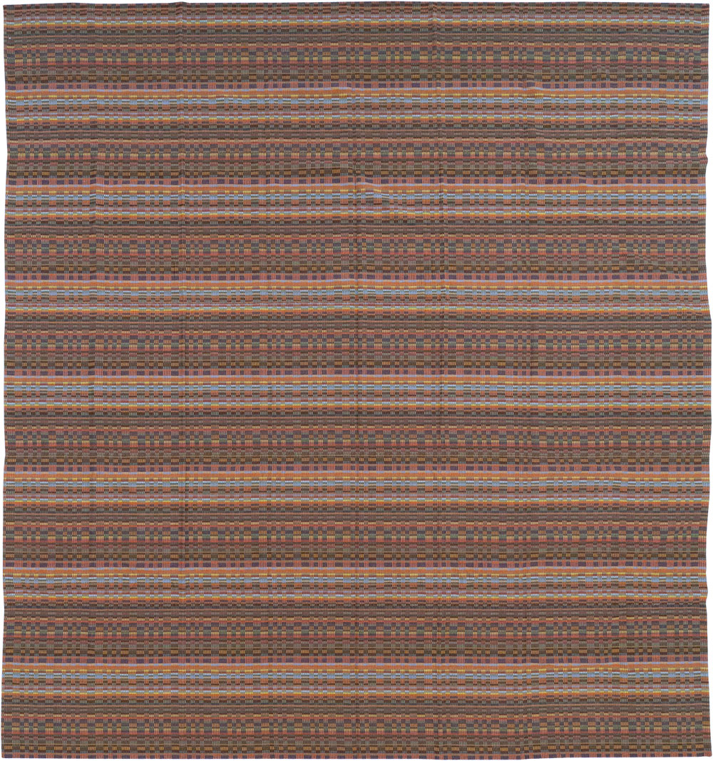 Vintage European Flatweave Kilim Large Room Size Carpet, No.33502 - Gss
