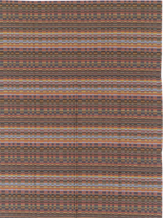 Vintage European Flatweave Kilim Large Room Size Carpet, No.33502 - Gss