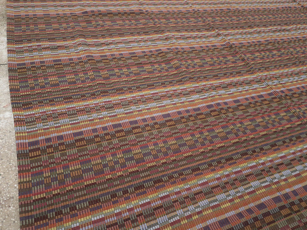 Vintage European Flatweave Kilim Large Room Size Carpet, No.33502 - Gss