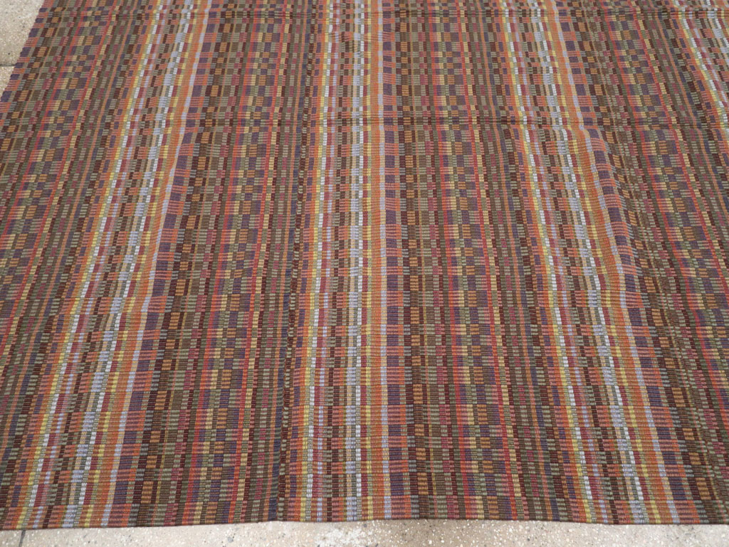 Vintage European Flatweave Kilim Large Room Size Carpet, No.33502 - Gss