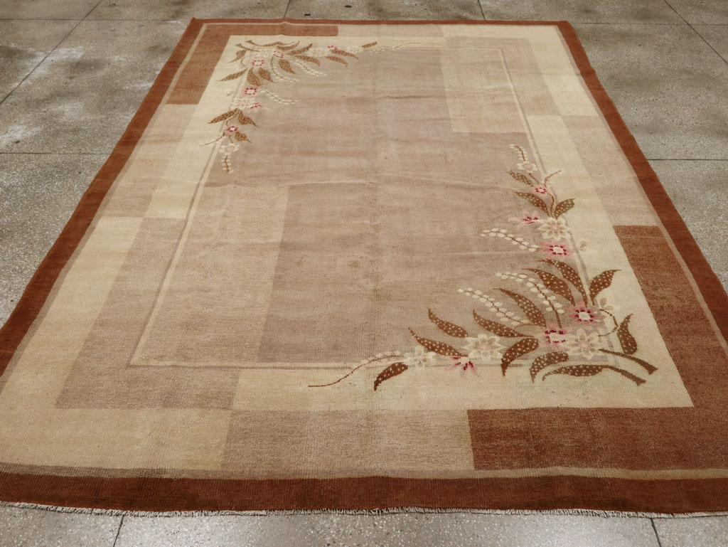 Vintage Indian Art Deco Room Size Carpet, No.33576 - Gss