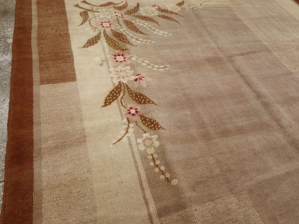 Vintage Indian Art Deco Room Size Carpet, No.33576 - Gss