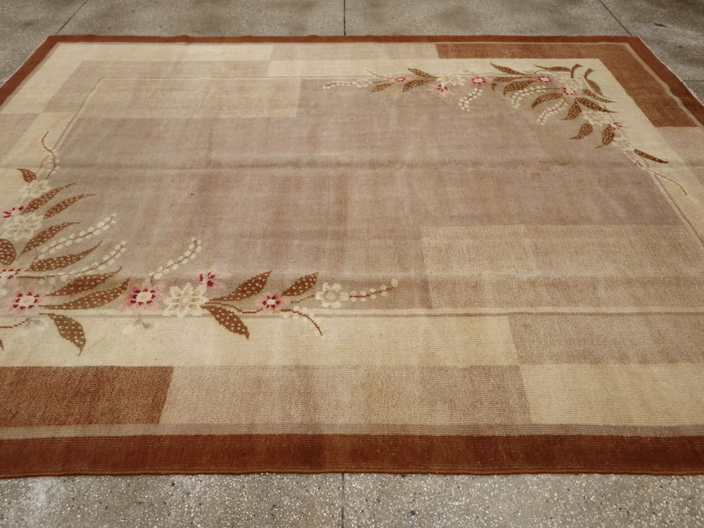 Vintage Indian Art Deco Room Size Carpet, No.33576 - Gss