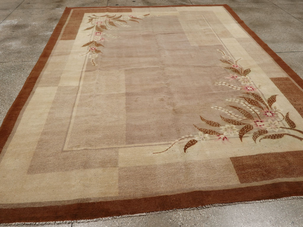 Vintage Indian Art Deco Room Size Carpet, No.33576 - Gss