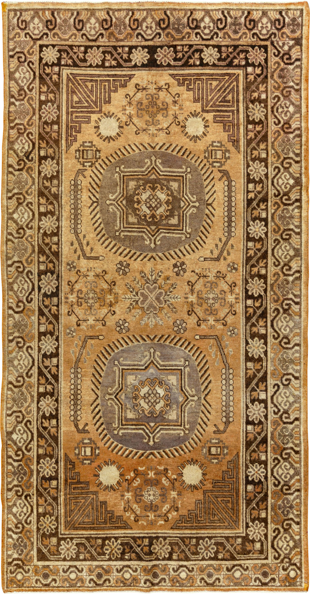 Antique East Turkestan Khotan Accent Rug, No.33589 - Gss