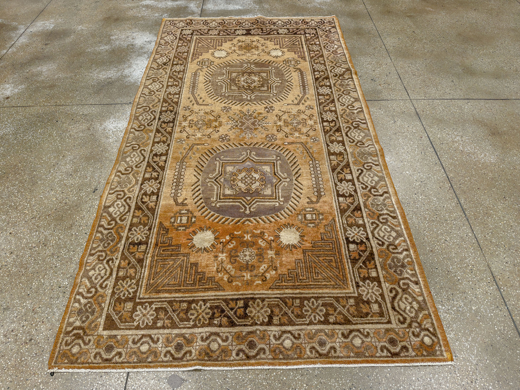 Antique East Turkestan Khotan Accent Rug, No.33589 - Gss