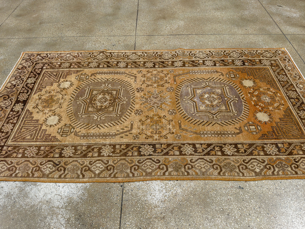 Antique East Turkestan Khotan Accent Rug, No.33589 - Gss