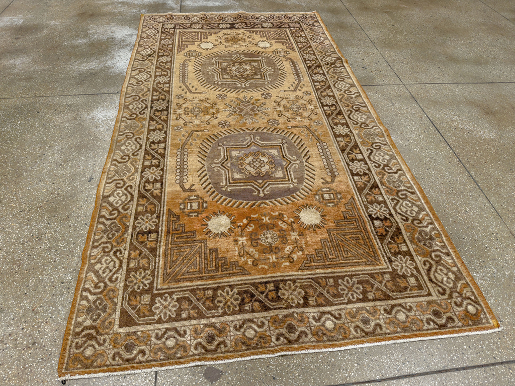 Antique East Turkestan Khotan Accent Rug, No.33589 - Gss
