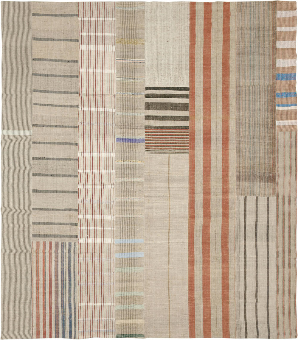 Vintage Turkish Flatweave Kilim Large Room Size Carpet, No.33591 - Gss