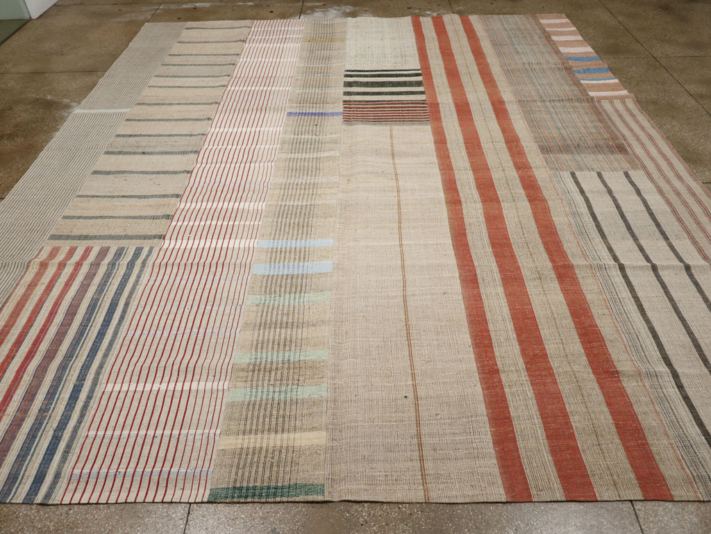 Vintage Turkish Flatweave Kilim Large Room Size Carpet, No.33591 - Gss