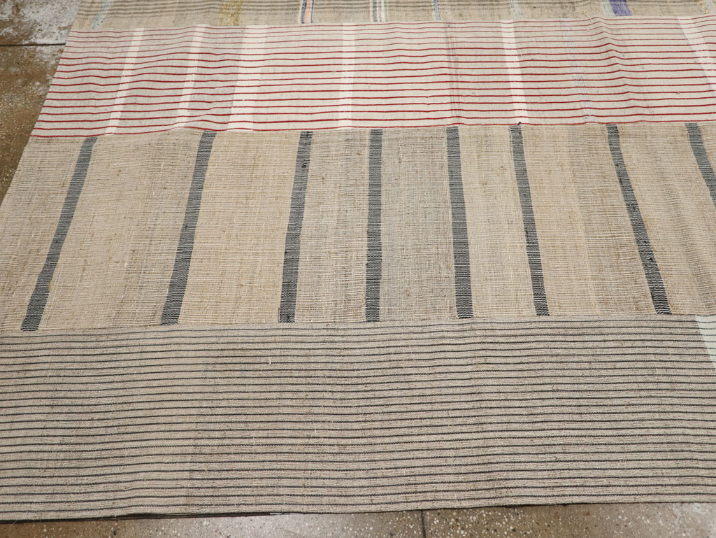 Vintage Turkish Flatweave Kilim Large Room Size Carpet, No.33591 - Gss