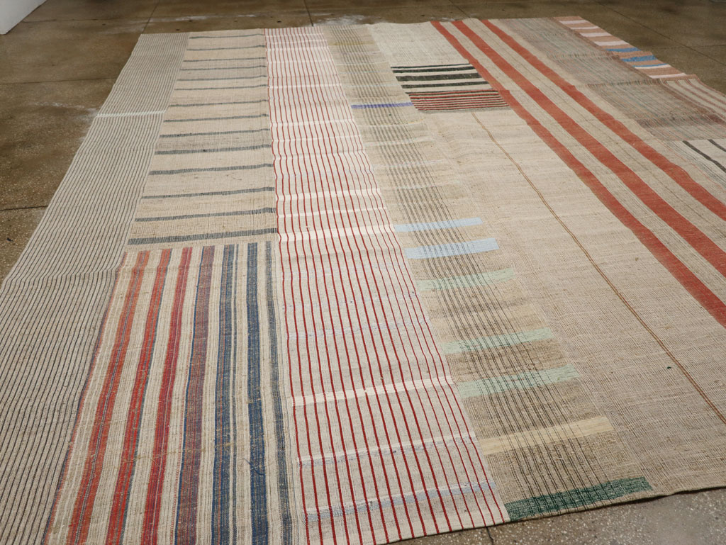 Vintage Turkish Flatweave Kilim Large Room Size Carpet, No.33591 - Gss