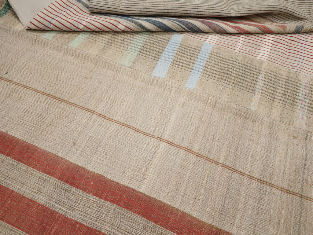 Vintage Turkish Flatweave Kilim Large Room Size Carpet, No.33591 - Gss