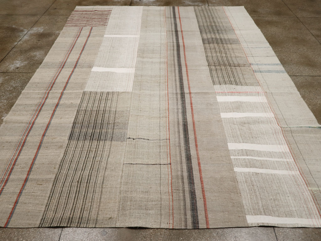 Vintage Turkish Flatweave Kilim Room Size Carpet, No.33592 - Gss