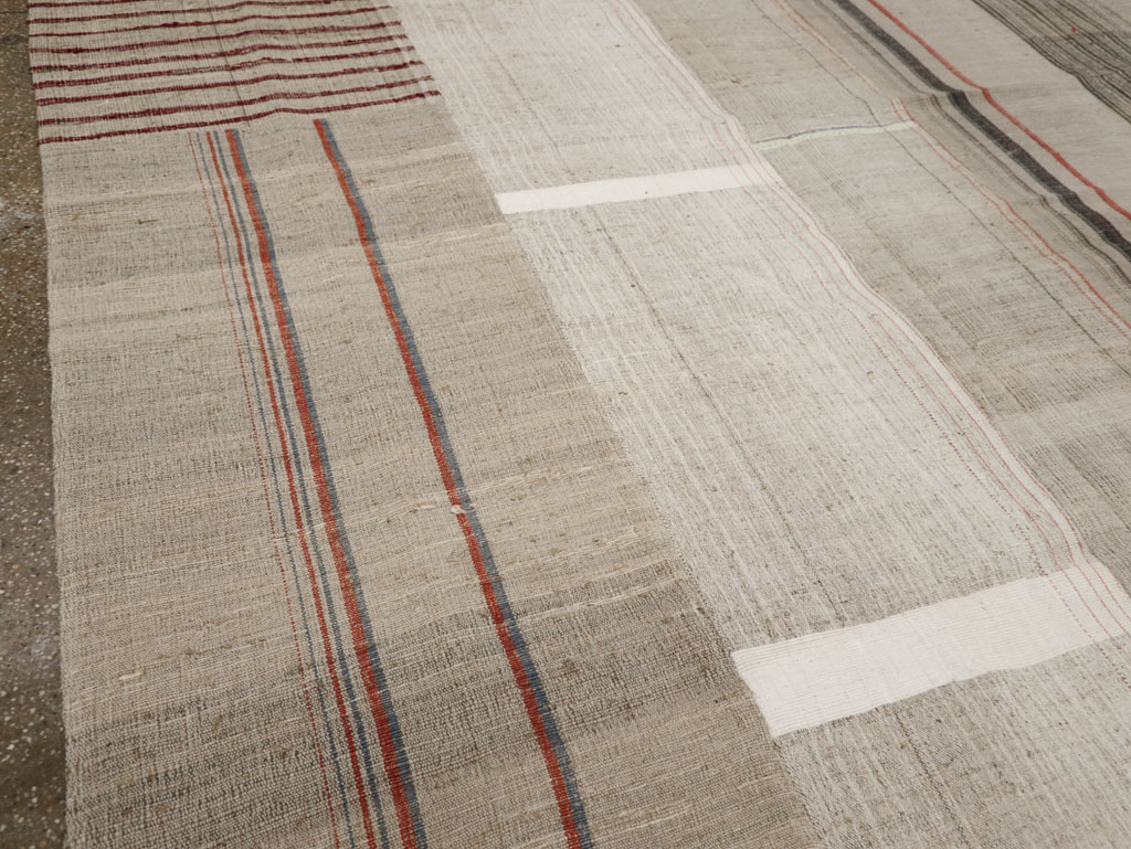 Vintage Turkish Flatweave Kilim Room Size Carpet, No.33592 - Gss