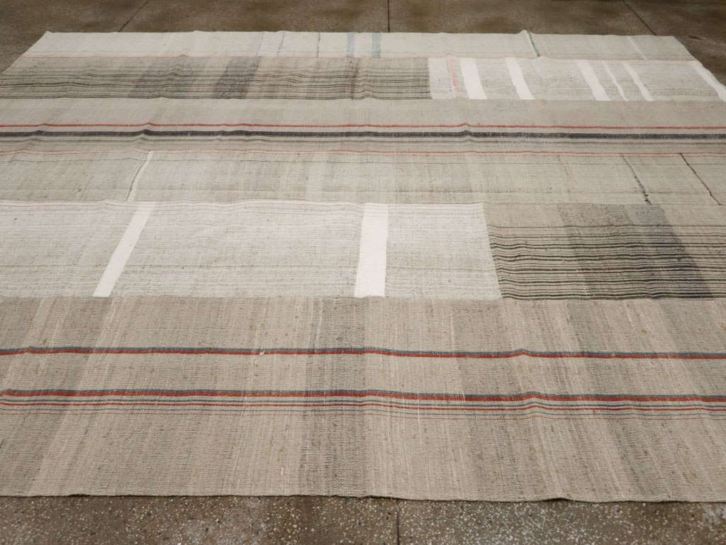 Vintage Turkish Flatweave Kilim Room Size Carpet, No.33592 - Gss