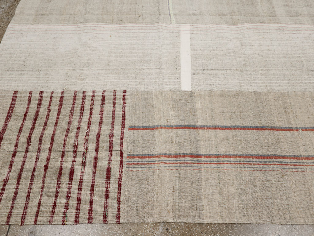 Vintage Turkish Flatweave Kilim Room Size Carpet, No.33592 - Gss