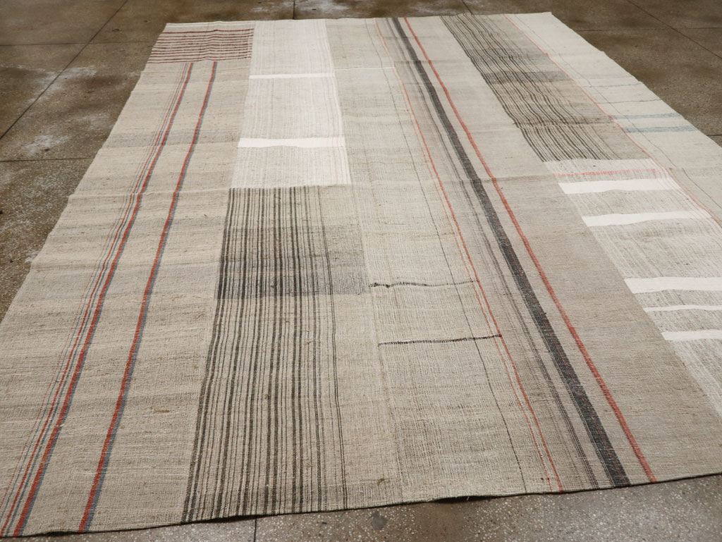 Vintage Turkish Flatweave Kilim Room Size Carpet, No.33592 - Gss