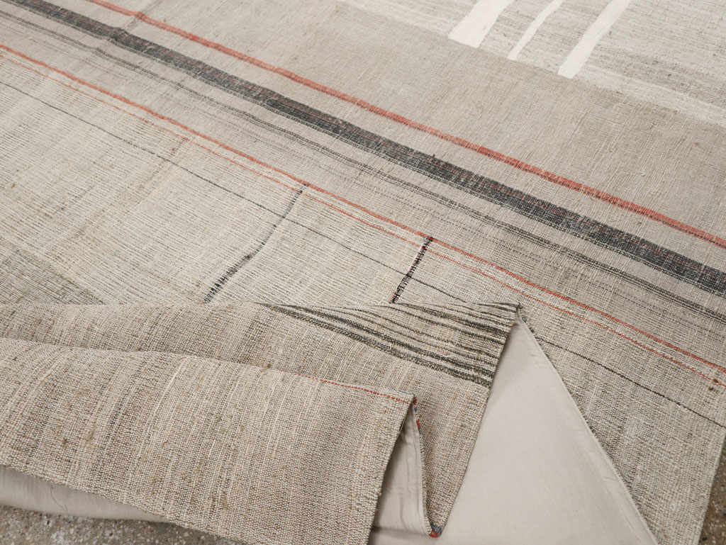 Vintage Turkish Flatweave Kilim Room Size Carpet, No.33592 - Gss