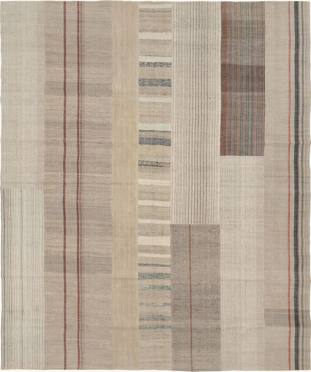 Vintage Turkish Flatweave Kilim Room Size Carpet, No.33593 - Gss