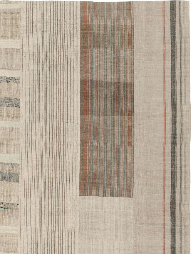 Vintage Turkish Flatweave Kilim Room Size Carpet, No.33593 - Gss
