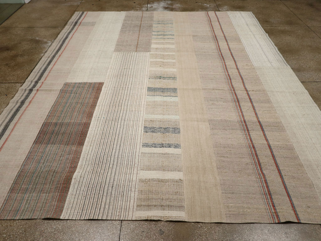 Vintage Turkish Flatweave Kilim Room Size Carpet, No.33593 - Gss