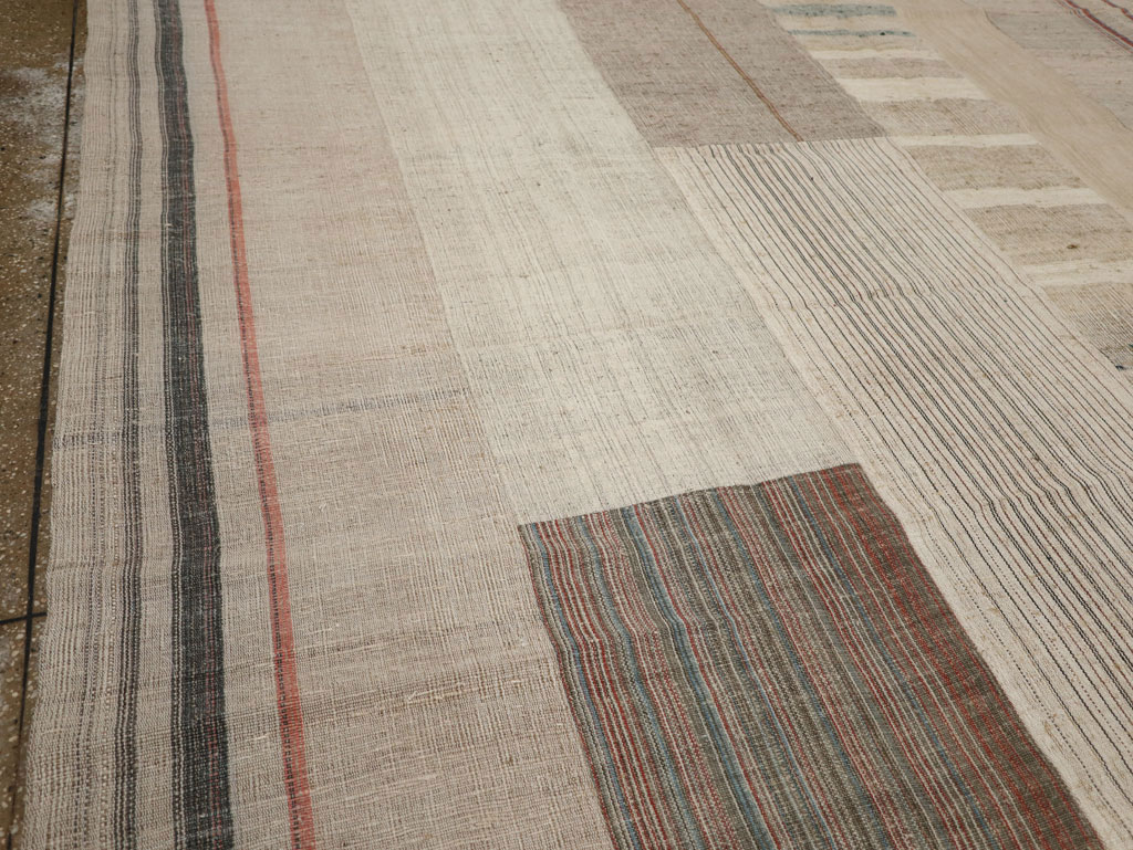 Vintage Turkish Flatweave Kilim Room Size Carpet, No.33593 - Gss