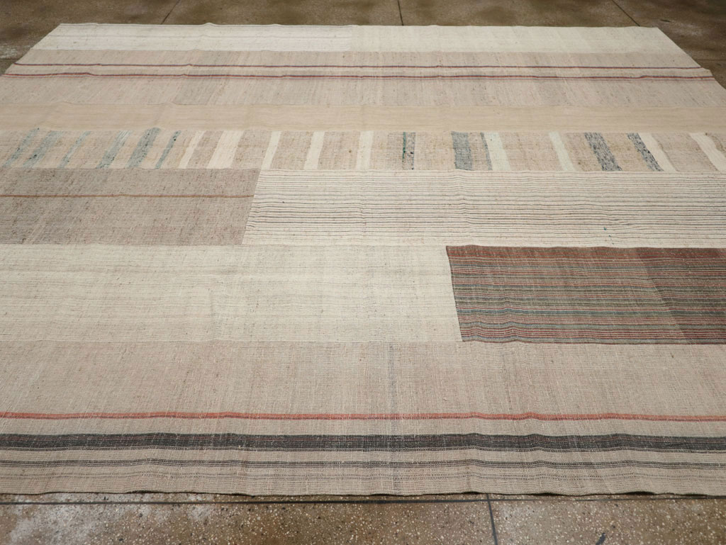 Vintage Turkish Flatweave Kilim Room Size Carpet, No.33593 - Gss