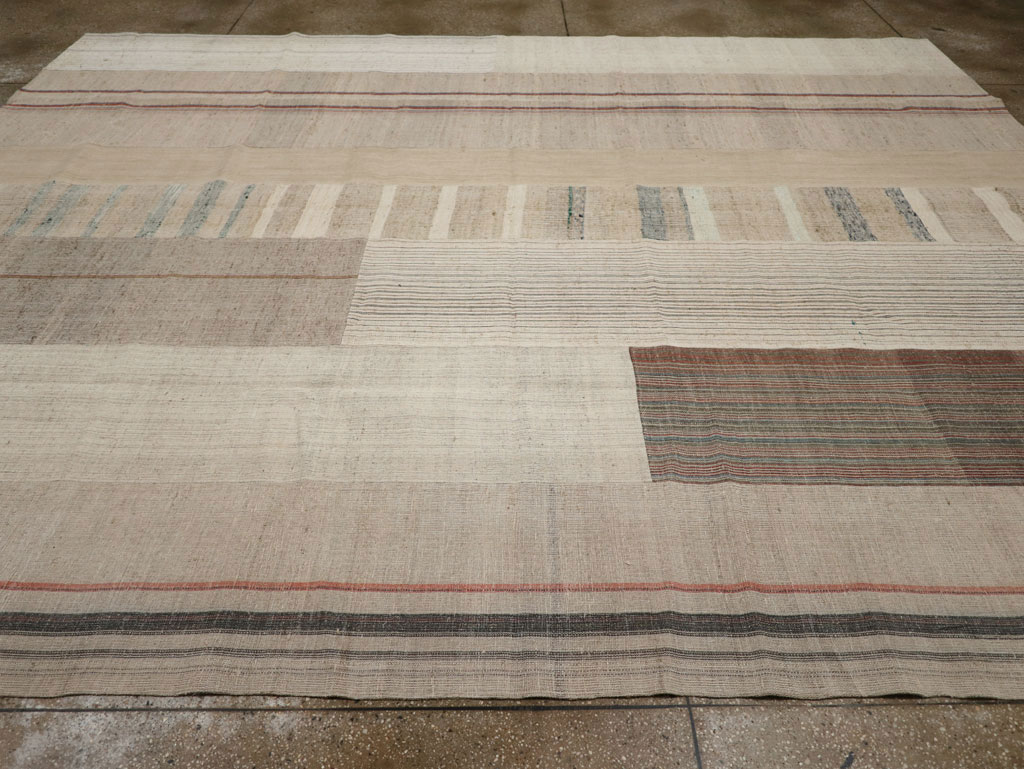 Vintage Turkish Flatweave Kilim Room Size Carpet, No.33593 - Gss