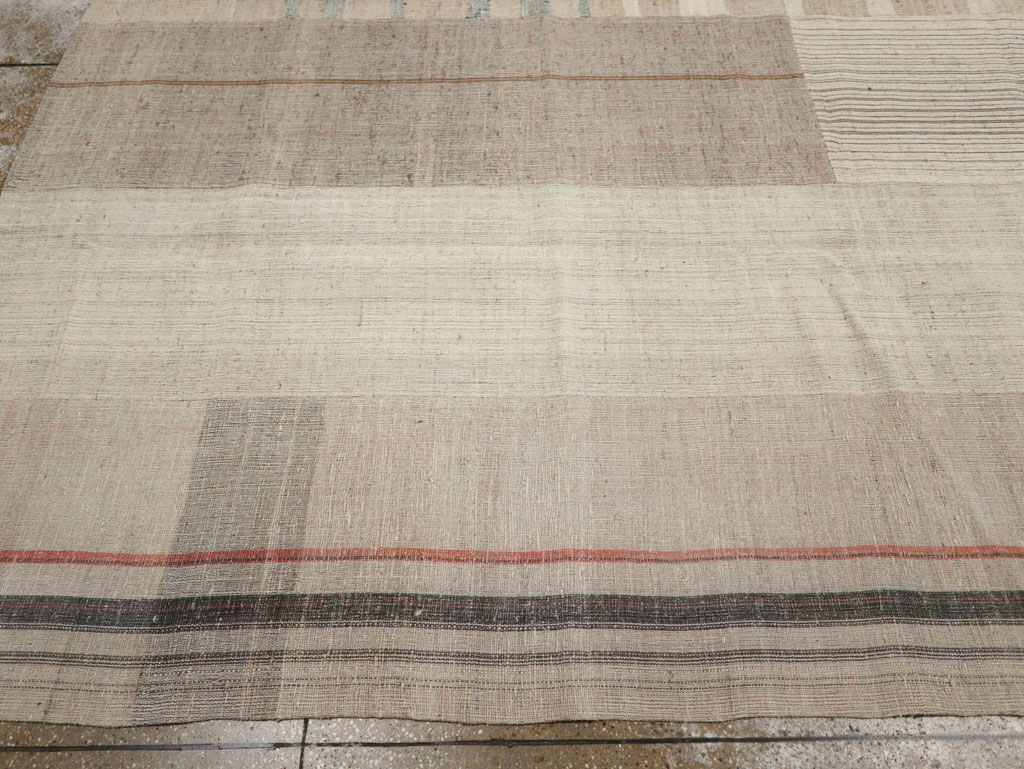 Vintage Turkish Flatweave Kilim Room Size Carpet, No.33593 - Gss