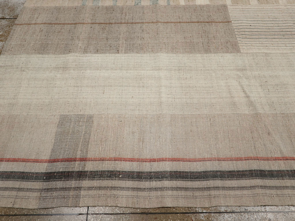 Vintage Turkish Flatweave Kilim Room Size Carpet, No.33593 - Gss