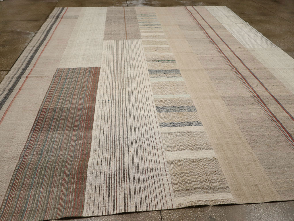 Vintage Turkish Flatweave Kilim Room Size Carpet, No.33593 - Gss