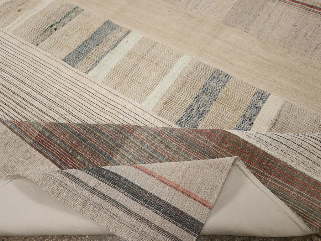 Vintage Turkish Flatweave Kilim Room Size Carpet, No.33593 - Gss