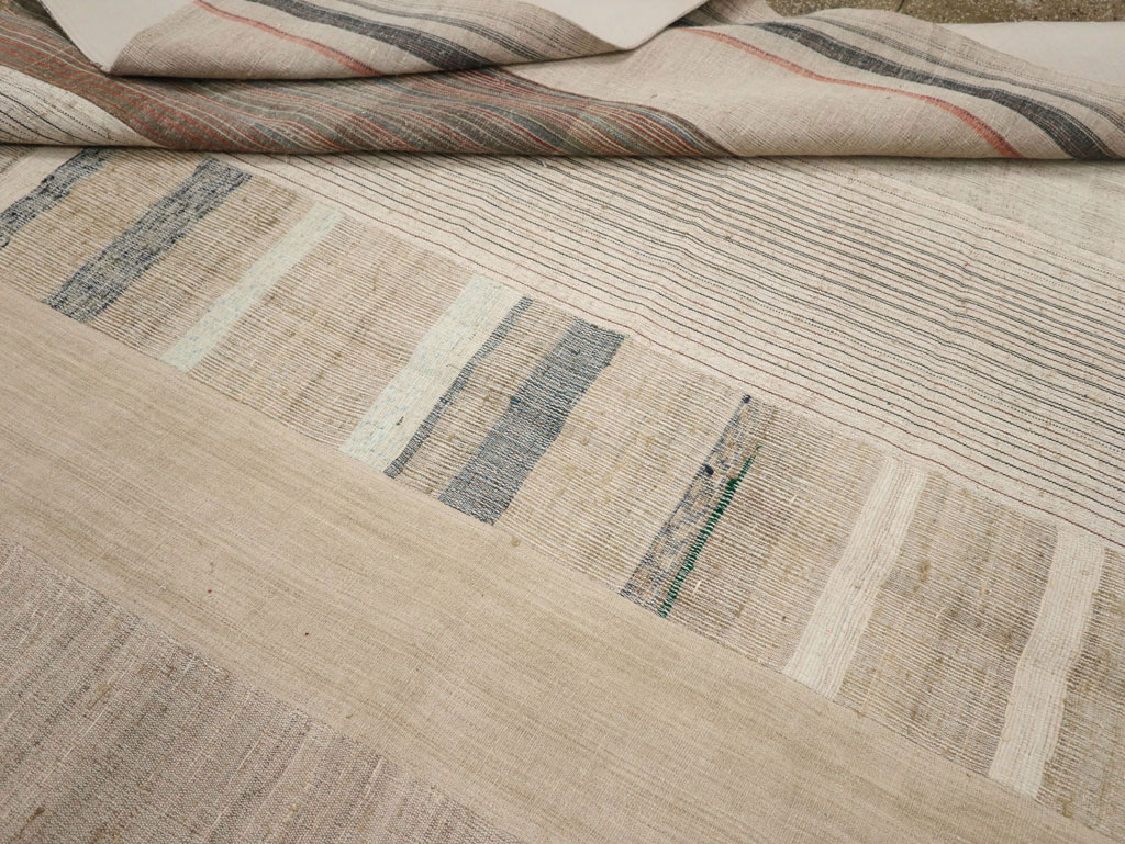 Vintage Turkish Flatweave Kilim Room Size Carpet, No.33593 - Gss