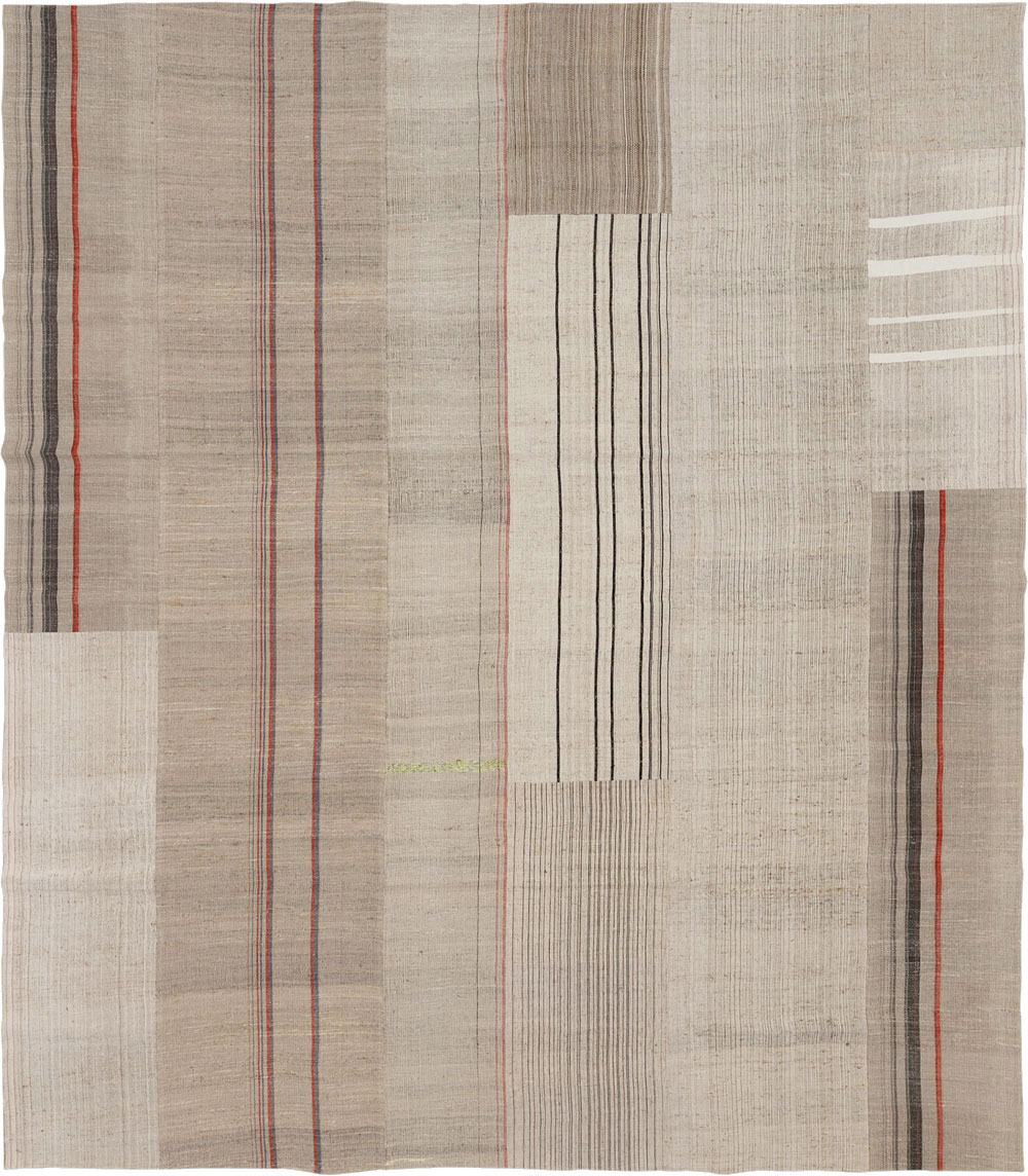 Vintage Turkish Flatweave Kilim Room Size Carpet, No.33594 - Gss