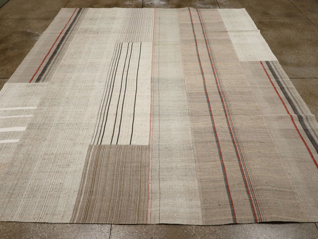 Vintage Turkish Flatweave Kilim Room Size Carpet, No.33594 - Gss