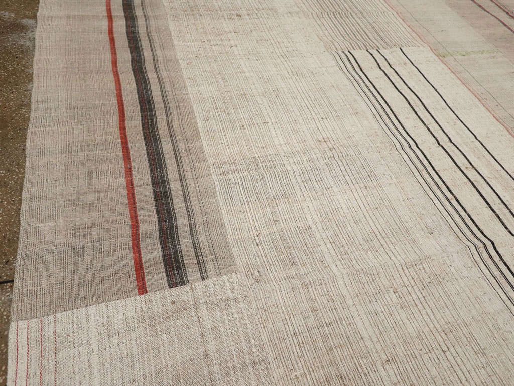Vintage Turkish Flatweave Kilim Room Size Carpet, No.33594 - Gss