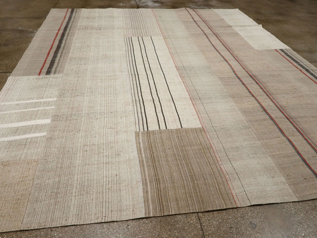 Vintage Turkish Flatweave Kilim Room Size Carpet, No.33594 - Gss
