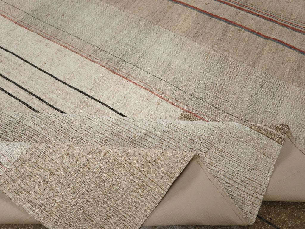 Vintage Turkish Flatweave Kilim Room Size Carpet, No.33594 - Gss
