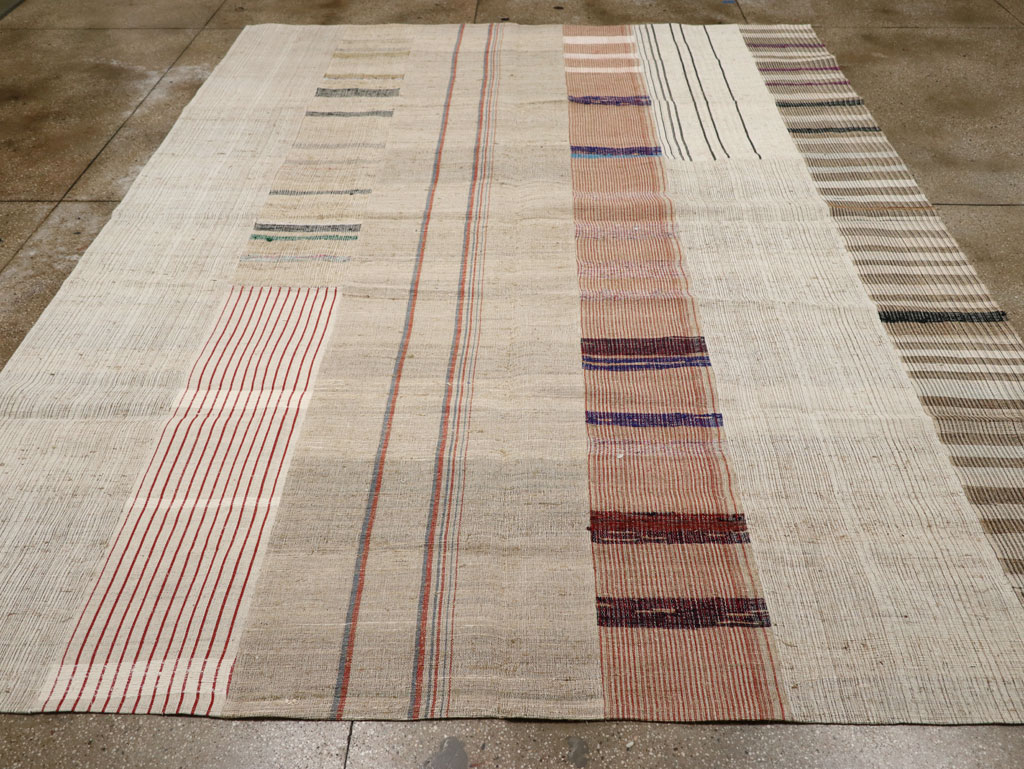 Vintage Turkish Flatweave Kilim Room Size Carpet, No.33595 - Gss